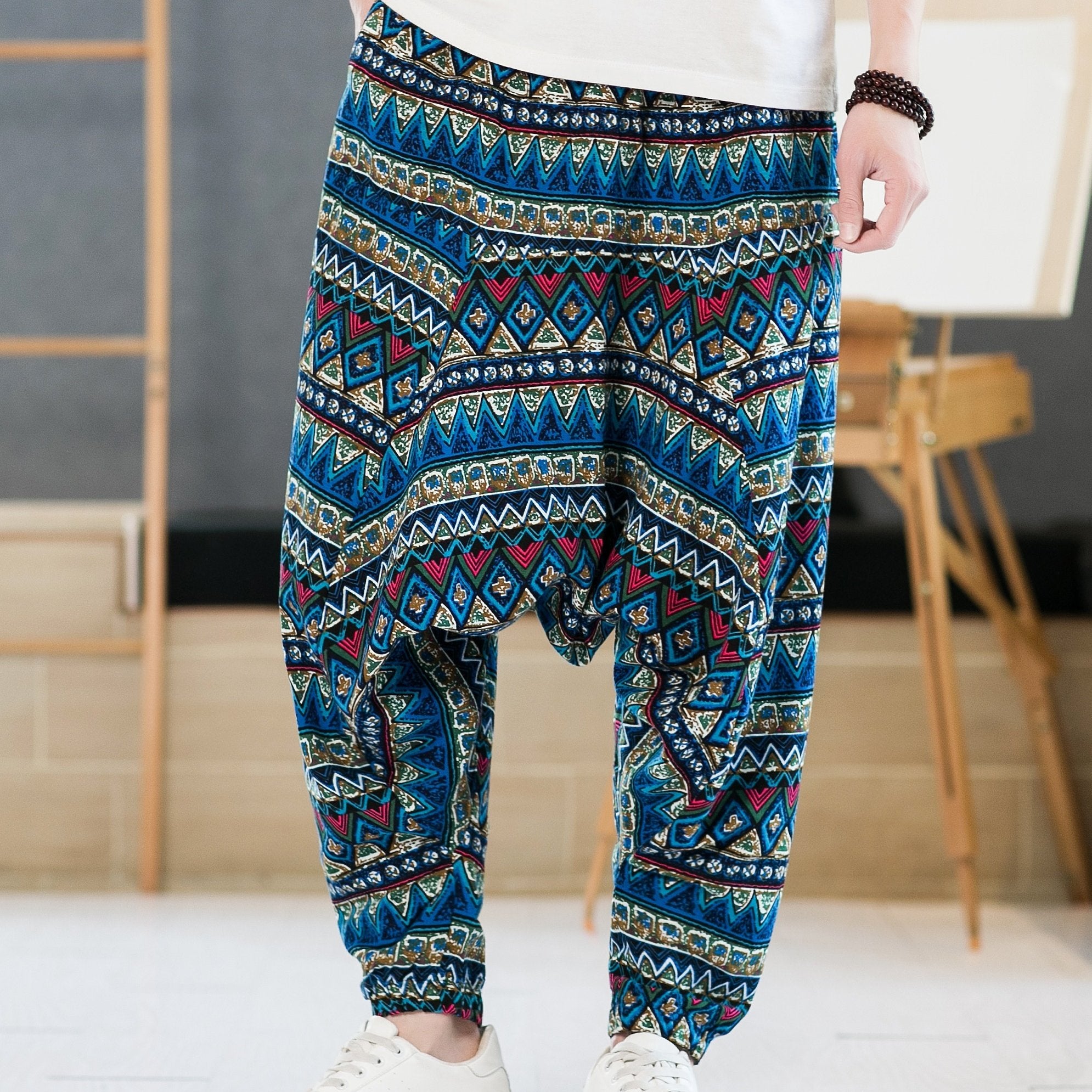 Men's Floral Harem Pants Small Size & Order Size Up