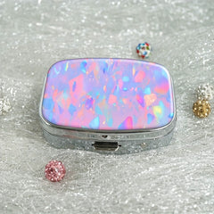 Compact 2 Compartment Pill Case Portable Medicine Organizer with Secure Clasp