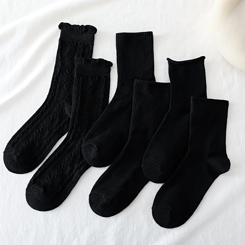 Solid Socks Comfy & Breathable Women's Stockings & Hosiery