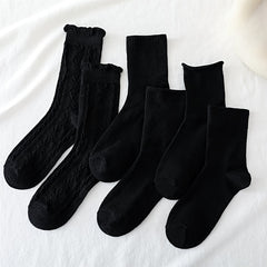Solid Socks Comfy & Breathable Women's Stockings & Hosiery