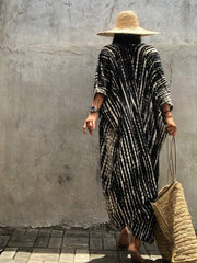 Beach Cover Up Shirt Loose Fit V Neck Long Sleeve Rash Guard Kimono