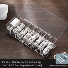 Transparent Cable Storage Box Winder for Mobile Phone Charging