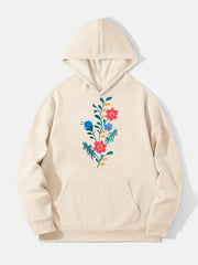 Cartoon Flower Print Hoodie Men's Casual Pullover Hooded Sweatshirt