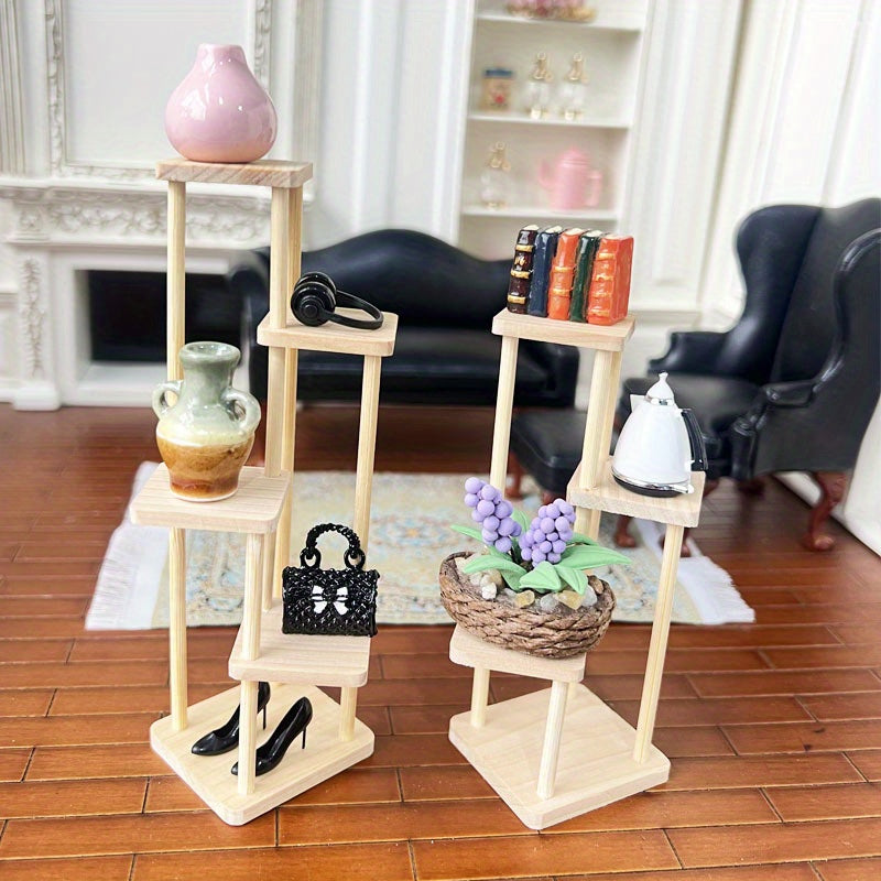 3 Tier Wooden Display Stand for Dollhouse Furniture