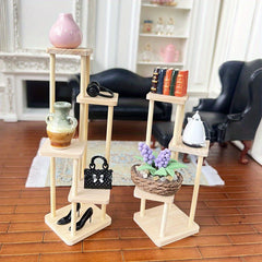 3 Tier Wooden Display Stand for Dollhouse Furniture