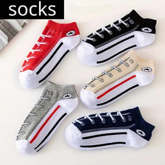 Men's Ankle Socks 5 Pairs Thin Sweat Absorbing Deodorant Sports Socks