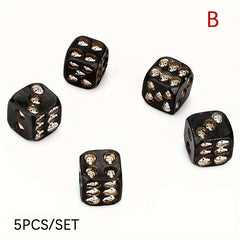 5pcs Resin Skull Dice Statue Halloween Board Game Dice Desk Decor