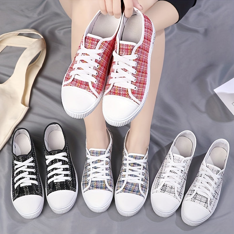 Women's Canvas Lace-Up Low Top Skate Shoes