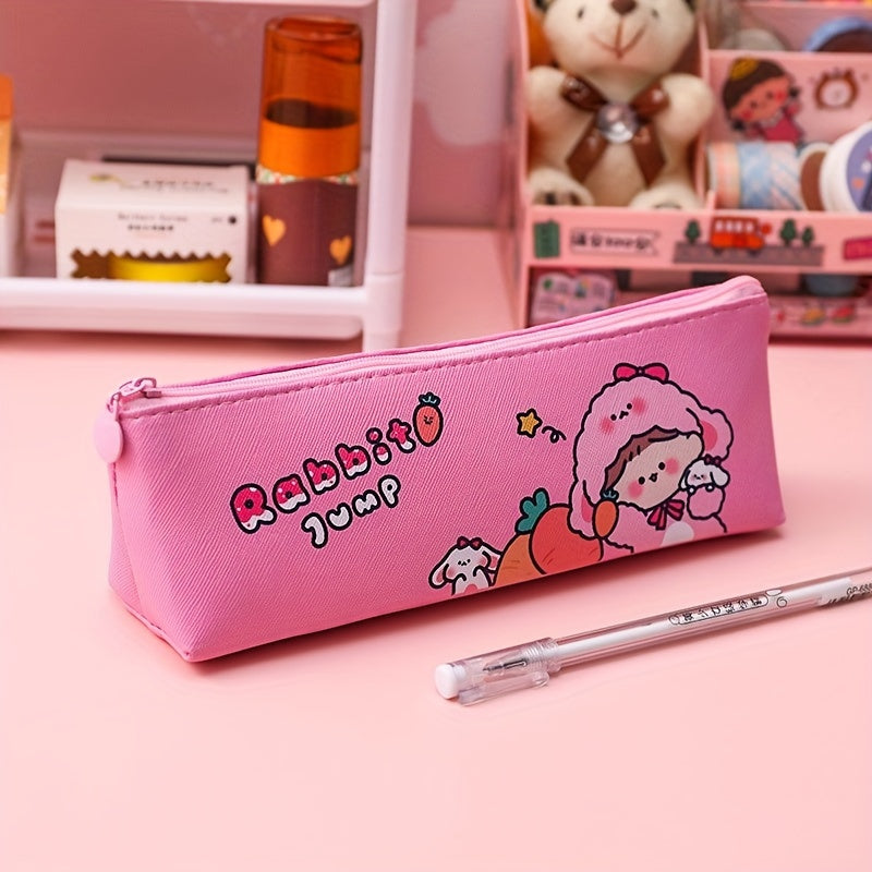 Cartoon Style Pencil Case Large Capacity Zipper Bag