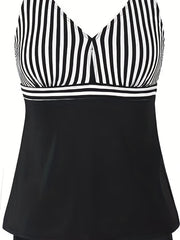 Women's Plus Size Tankini Set V Neck Cami Top & Shorts Swimsuit 2 Piece Set