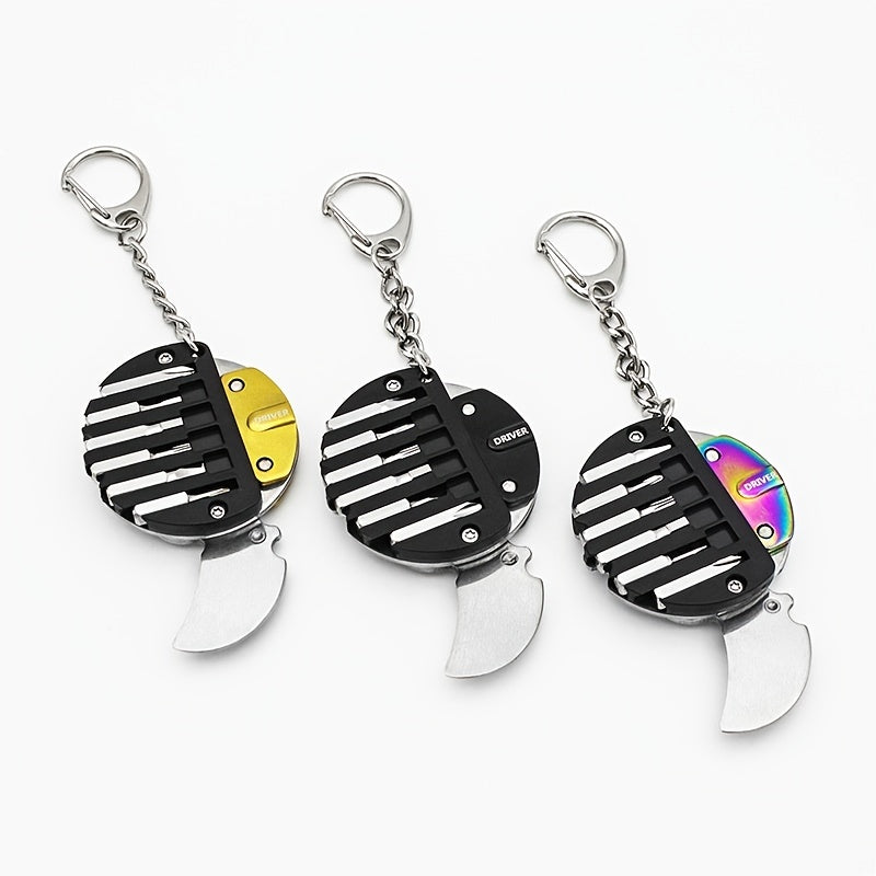 Men's Stainless Steel Keychain with Coin Holder