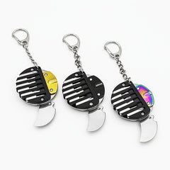 Men's Stainless Steel Keychain with Coin Holder