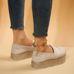 Women's Platform Espadrille Casual Slip On Shoes
