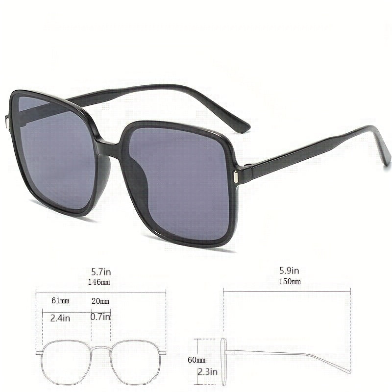 Large Square Sunglasses Gradient Glasses for Summer Beach Travel UV400