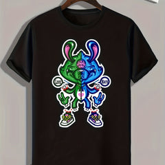 Colorful Rabbit Print Men's Graphic T shirt for Summer