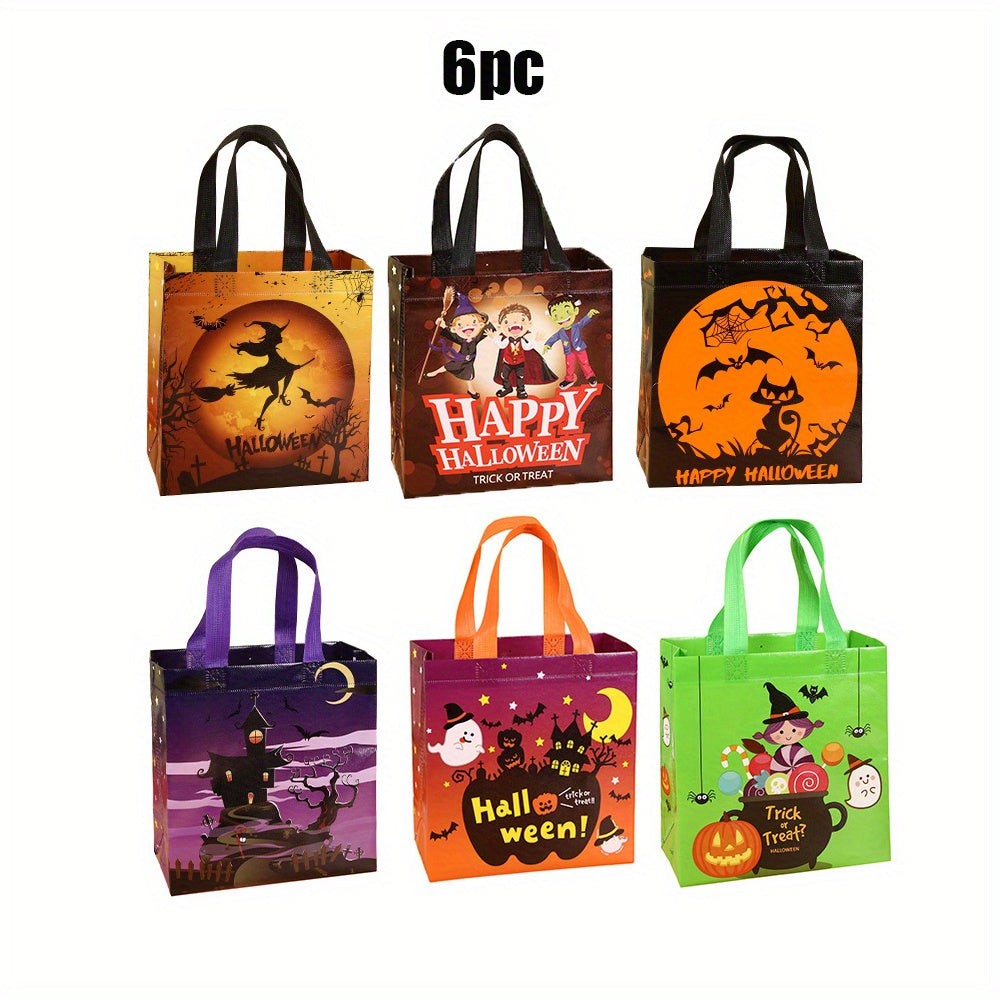 Halloween Tote Gift Bags 6 Patterns Trick Or Treat Bags Reusable Goody Candy Bag