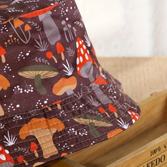 Mushroom Print Fisherman Hat for Sun Protection Outdoors