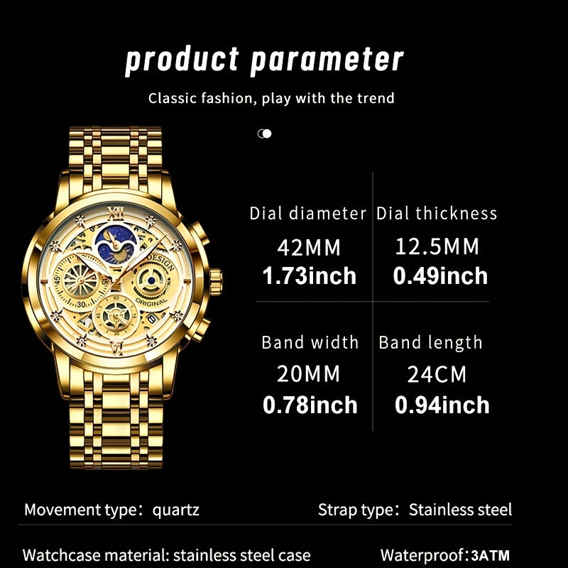 LIGE Boy's Sports Quartz Watch Full Steel Waterproof Chronograph