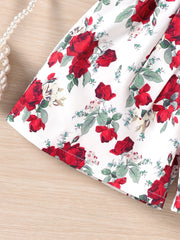 Toddler Girls Floral Patchwork Cami Romper Jumpsuit