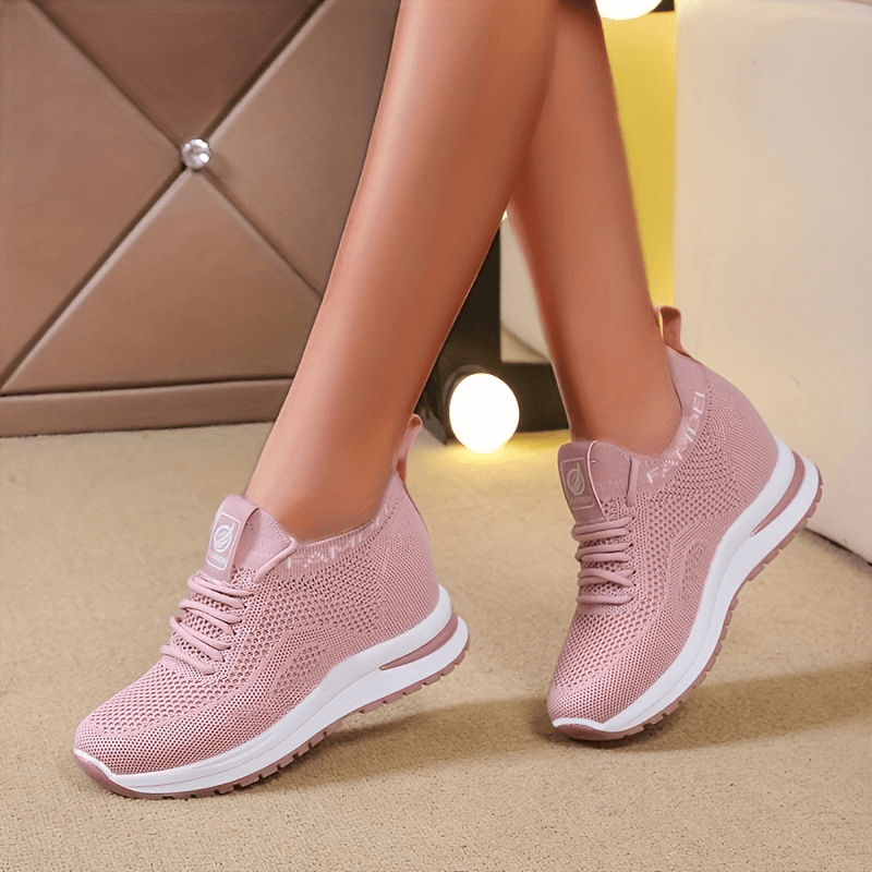 Women's Breathable Knit Inner Heightening Sneakers