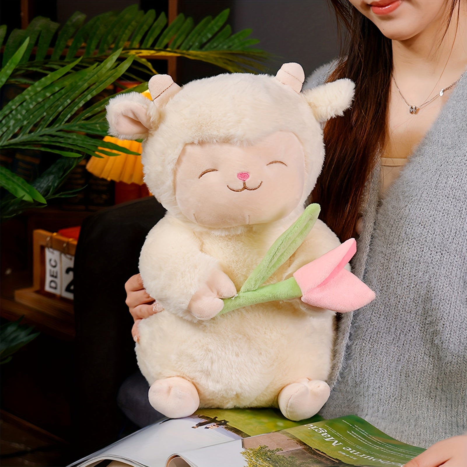2 Size Tulip Wool Plush Toy Plush Sheep Buddy Plush Toy Lamb Toy Plush Lamb
