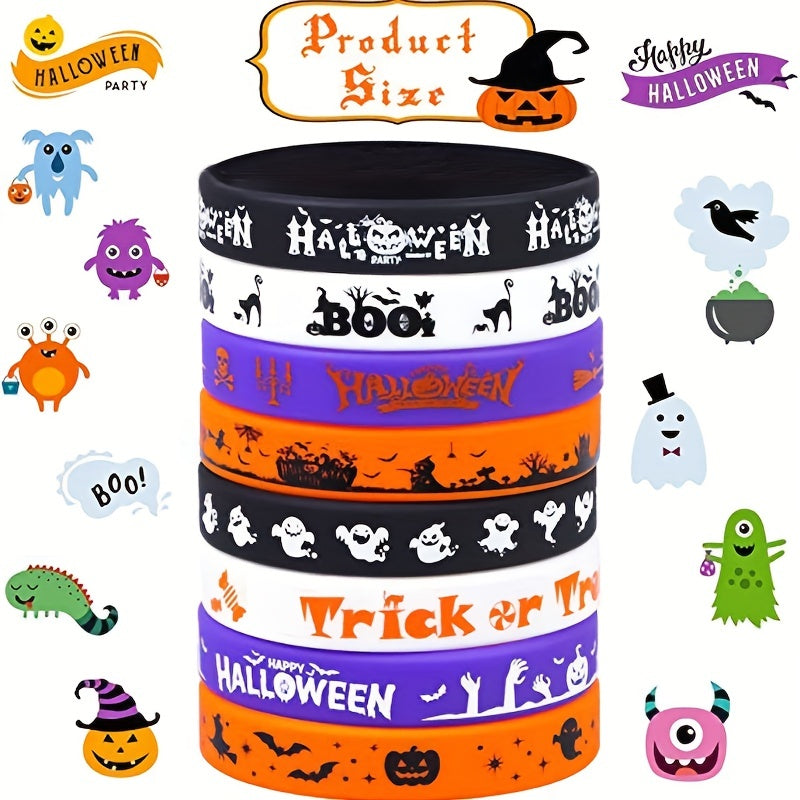 2pcs Halloween Silicone Bracelet Waterproof Rubber Wristband