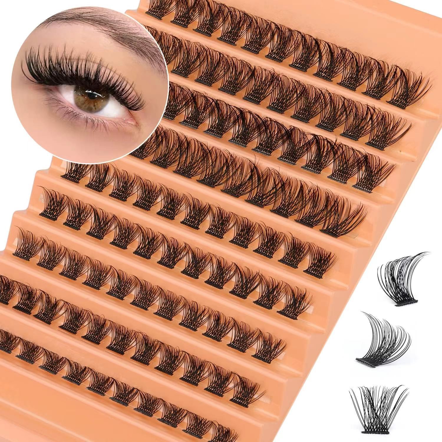 Cluster Lashes Wispy D Curling Eyelash Extensions 10-16mm DIY Lash Extensions