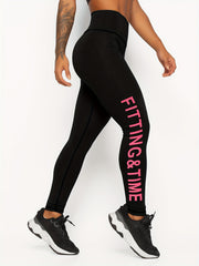 Letter Print Yoga Pants Slim Fit Yoga Leggings