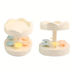 Rotating Wooden Horse Cake Display Table Birthday Party Swing Plate