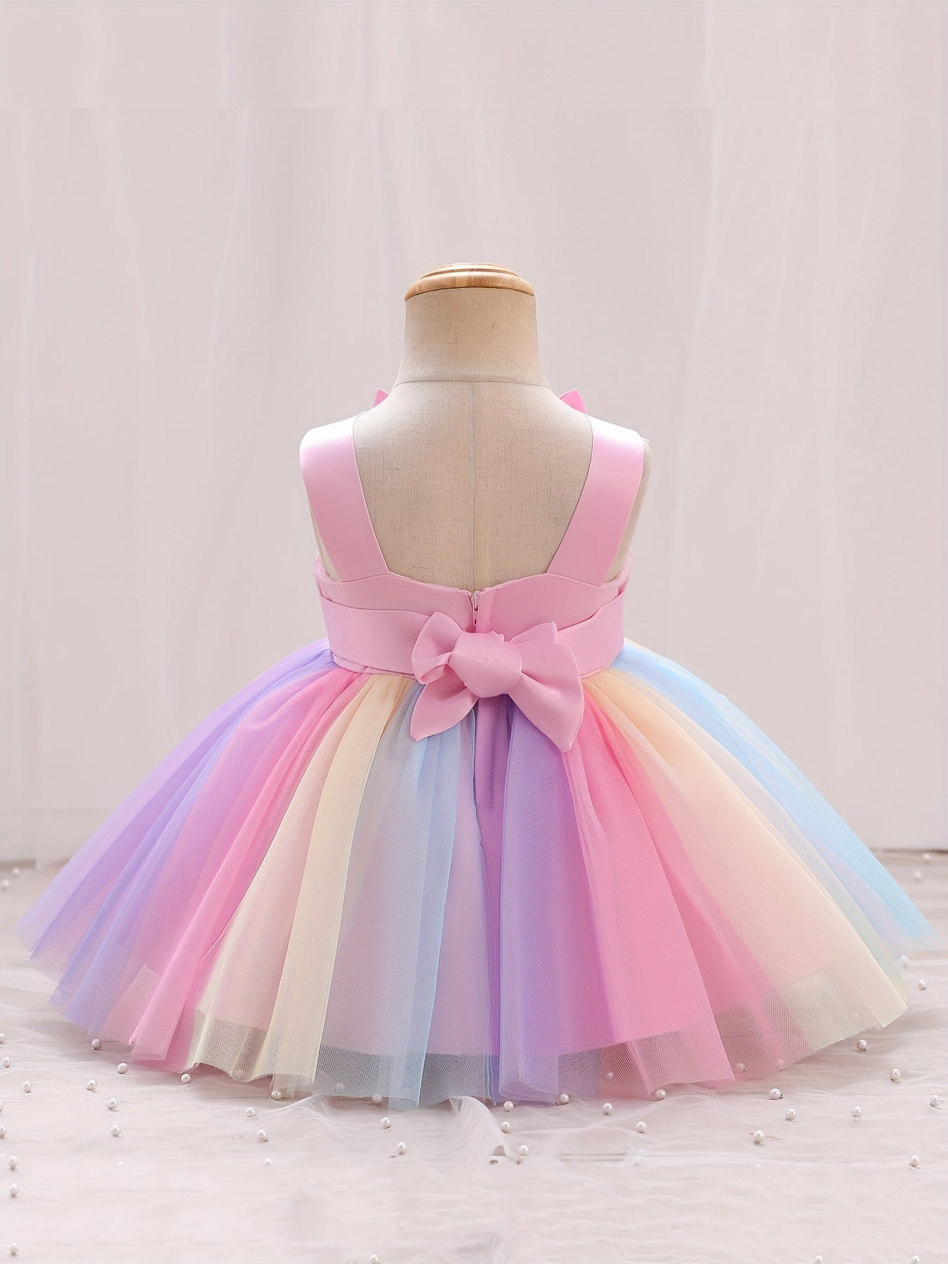 Baby Girls Unicorn Floral Mesh Gown Dress For Party