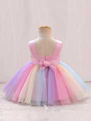 Baby Girls Unicorn Floral Mesh Gown Dress For Party