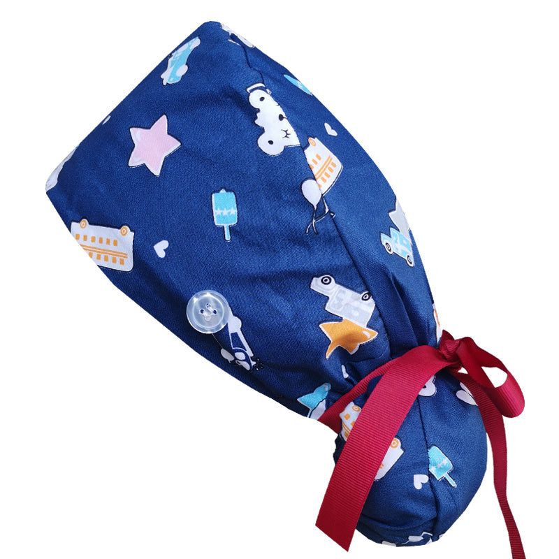Adjustable Cotton Nurse Cap Elastic Scrub Caps Working Hats