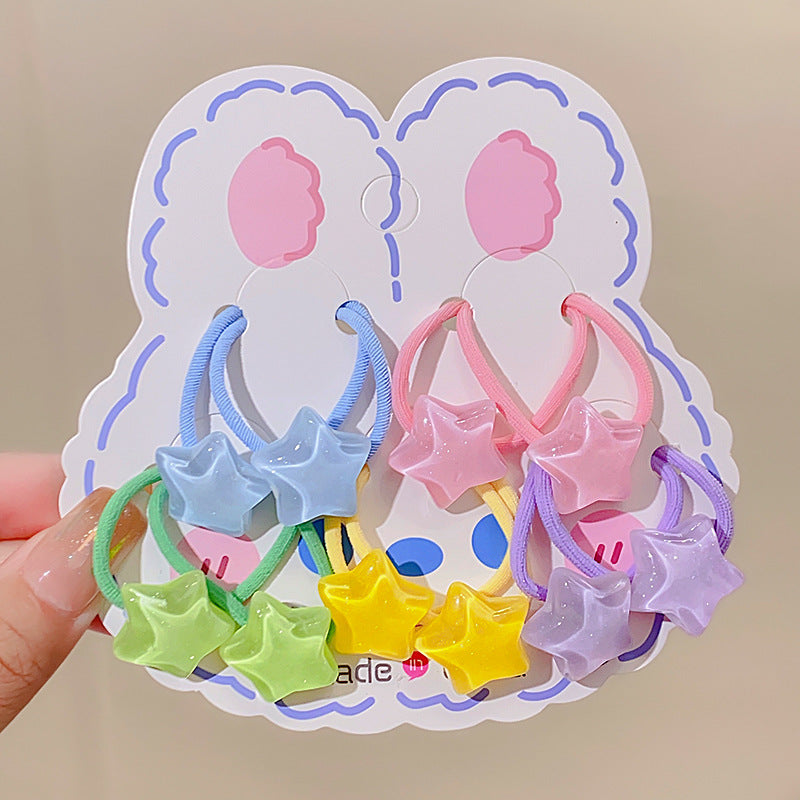 10pc Baby Girls Cartoon Pattern Hair Tie Accessories
