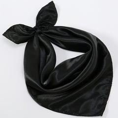 Small Square Satin Scarf Solid Casual Neckerchief Head Wrap Hair Accessories
