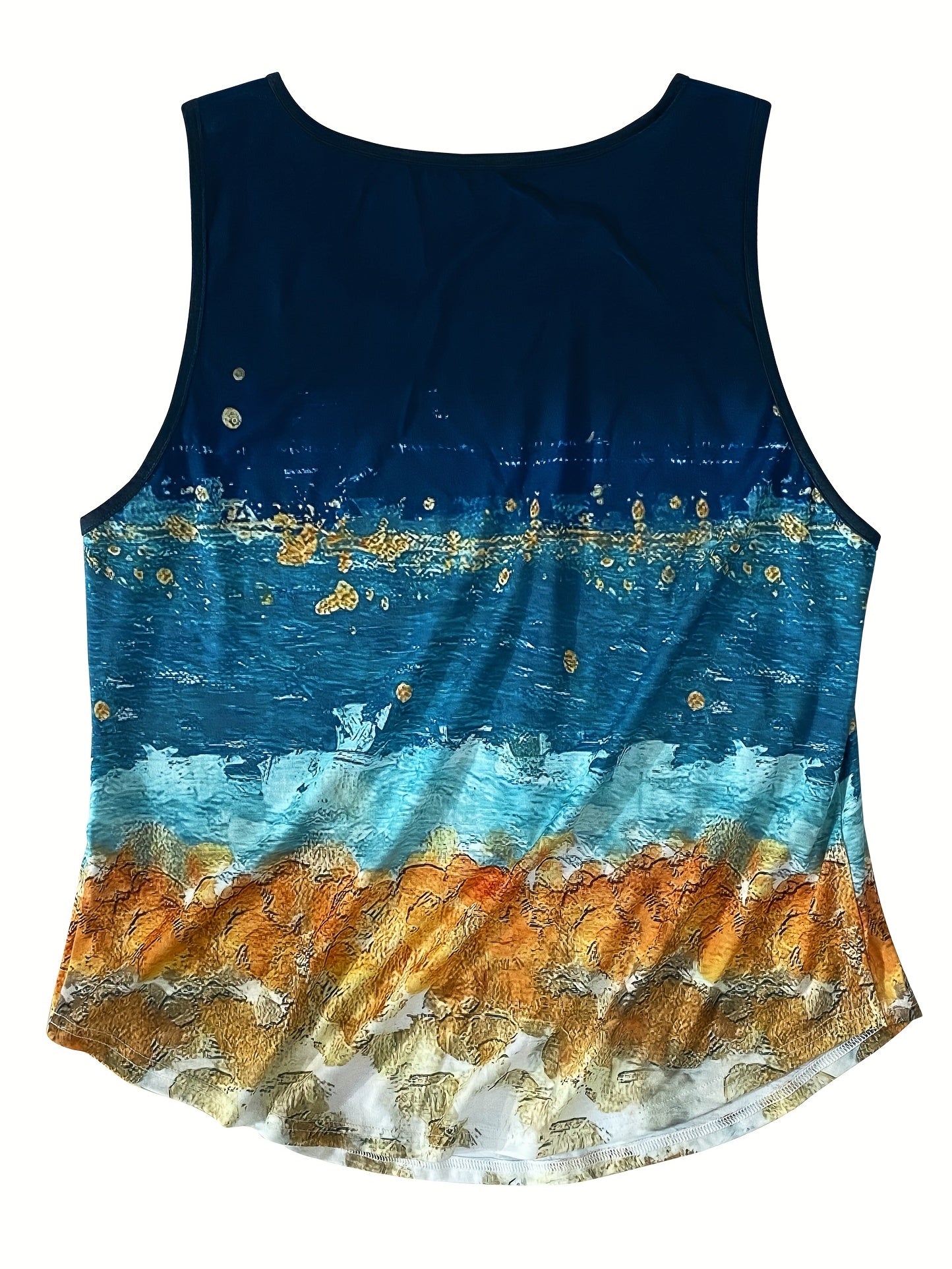 Painting Print Round Neck Tank Top