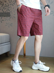 Letter Print Beach Shorts Men's Elastic Waist Drawstring Shorts