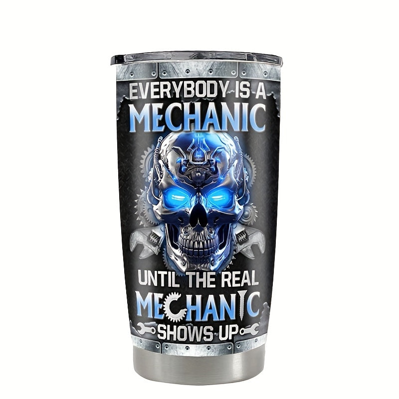 20oz Mechanical Skull Pattern Water Bottle 304 Stainless Steel Vacuum Insulated