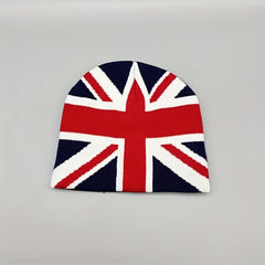 Fashionable Windproof Knit Beanie Hat With UK Flag Embroidery