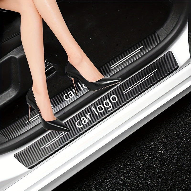 Carbon Fiber Pattern Car Threshold Strip Door Pedal Protection