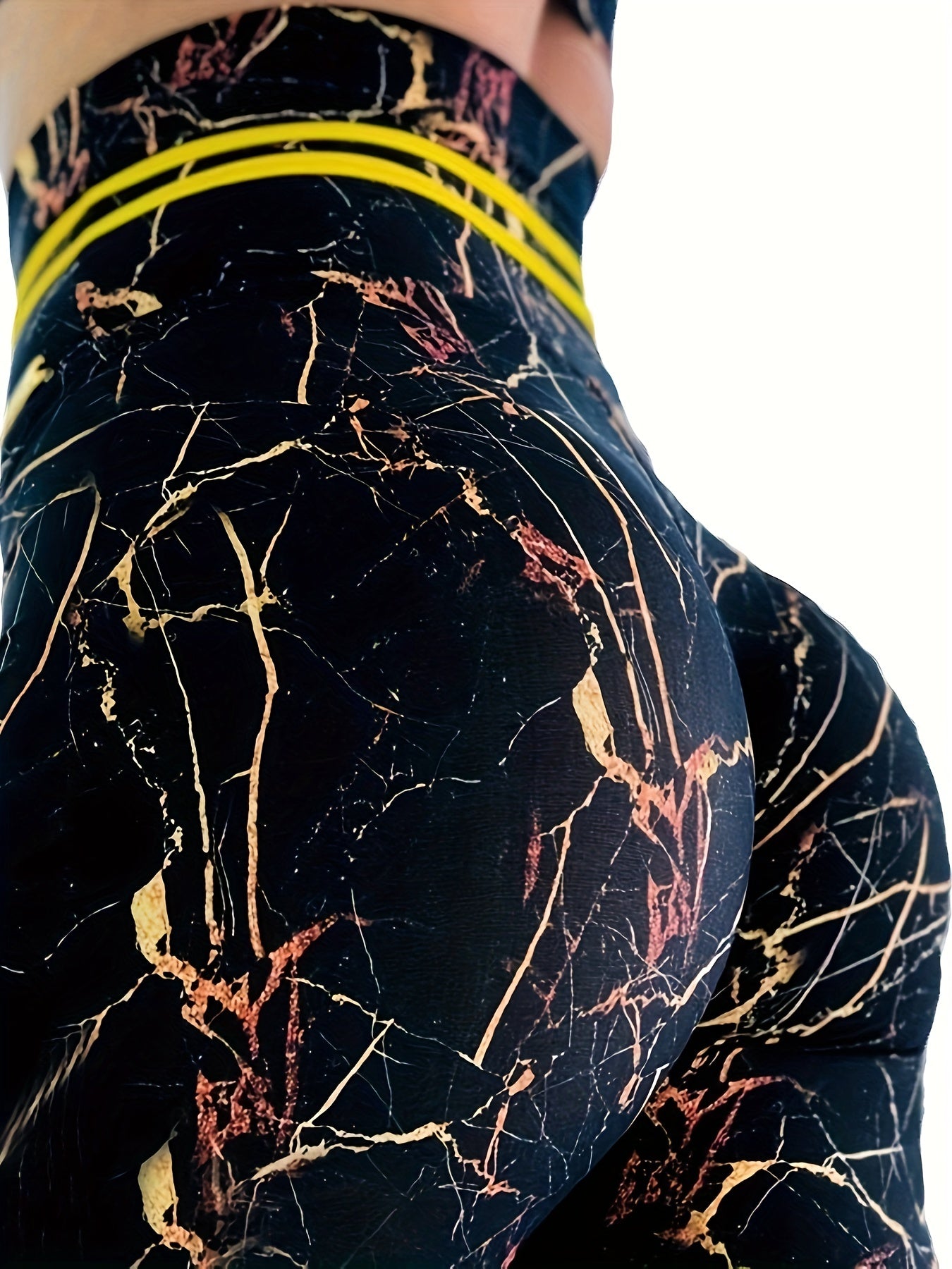 Marble Print Yoga Leggings High Waist Fitness Tight Pants