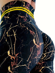 Marble Print Yoga Leggings High Waist Fitness Tight Pants