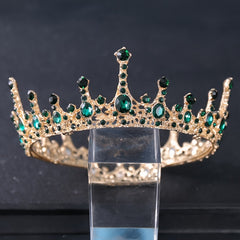 Bronze Baroque Queen Crown Vintage Princess Tiara Crystal Wedding