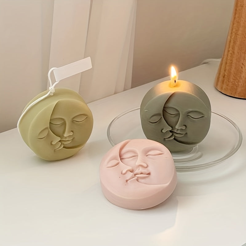Moon Sun Face Candle Silicone Mold DIY Soap Craft Supplies