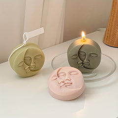 Moon Sun Face Candle Silicone Mold DIY Soap Craft Supplies