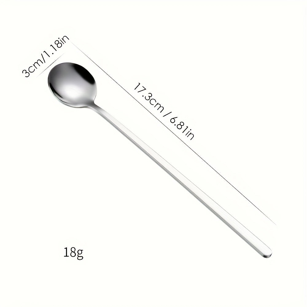 6pcs Stainless Steel Coffee Spoons Long Handle Tea Spoons