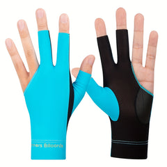 3pcs Billard Glove for Left Hand, Elastic and Anti-Slip Palm
