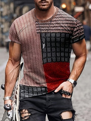 Vintage Style Printed T shirt Men's Casual Street Style Tee Shirt