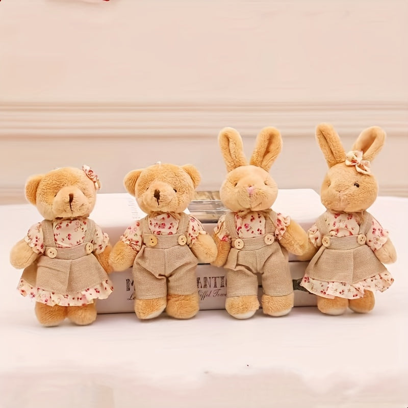 Couple Rabbit Couple Bear Plush Doll Keychain Couple Rabbit Plush Pe...