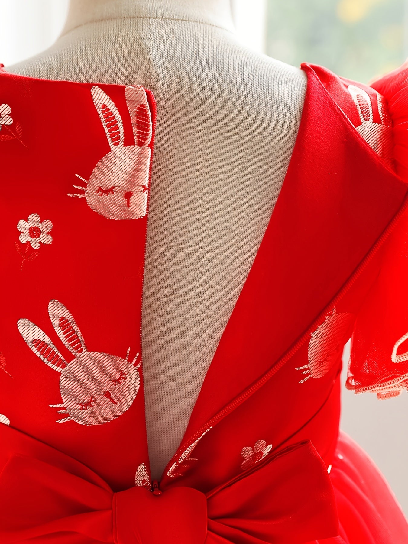 Ruffled Rabbit Embroidered Princess Dress for Party
