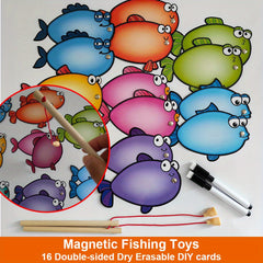 Magnetic Fishing Game Dry Erasable Fish Cards - DIY Sight Words Dolch T